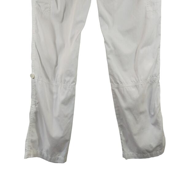 F Michael Kors Women's White Y2K Zippered Roll Up Tab Cargo Utility Pants Size 2 - Picture 9 of 13